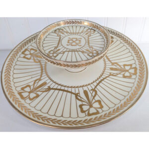 RARE 2-Tier Serving Plate Wanamaker New York Vienna Austria Imperial Crown China